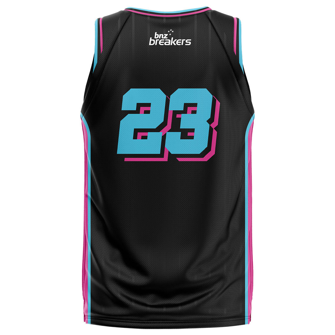 NZ Breakers NBL25 Cut and Sew Jersey - Black