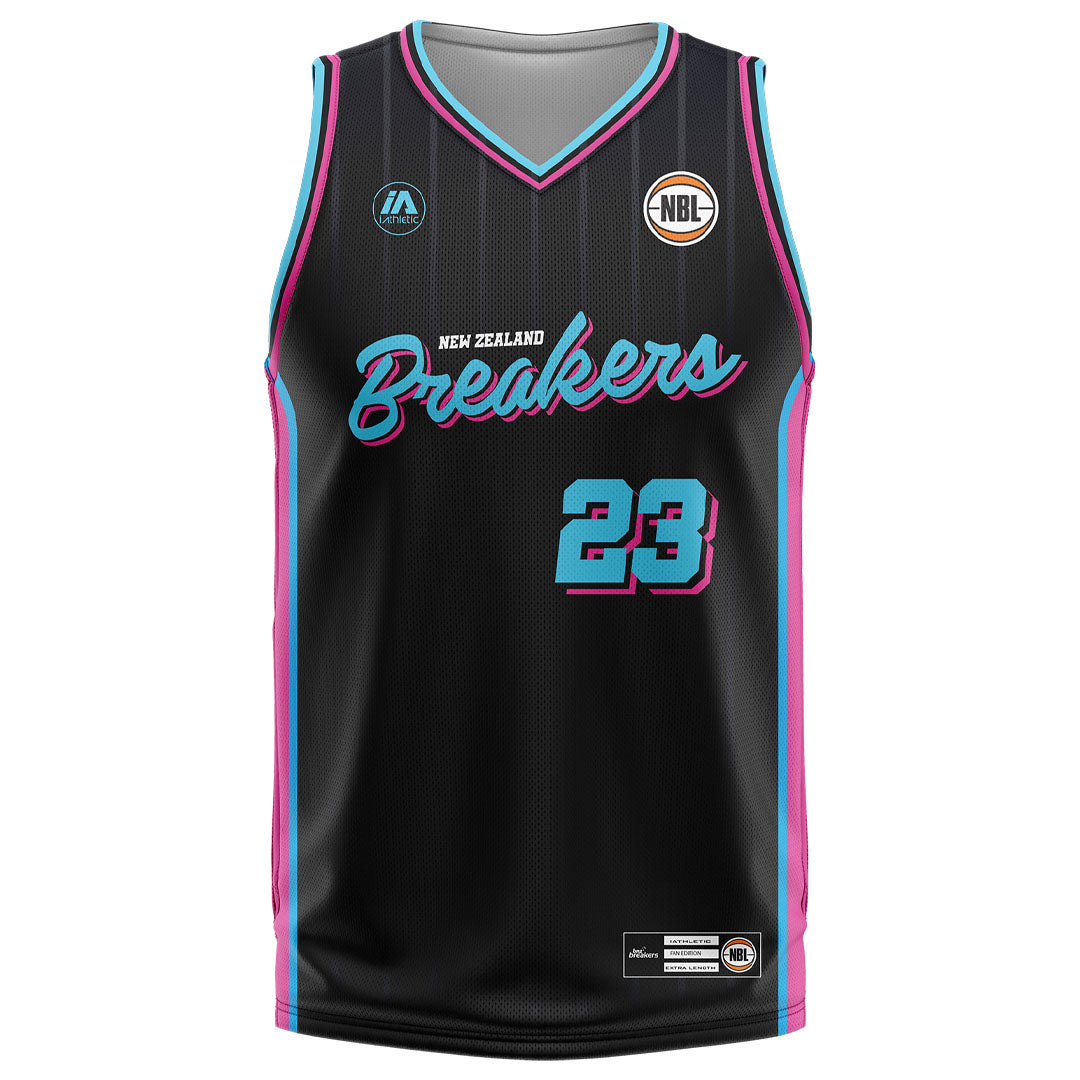 NZ Breakers NBL25 Cut and Sew Jersey - Black