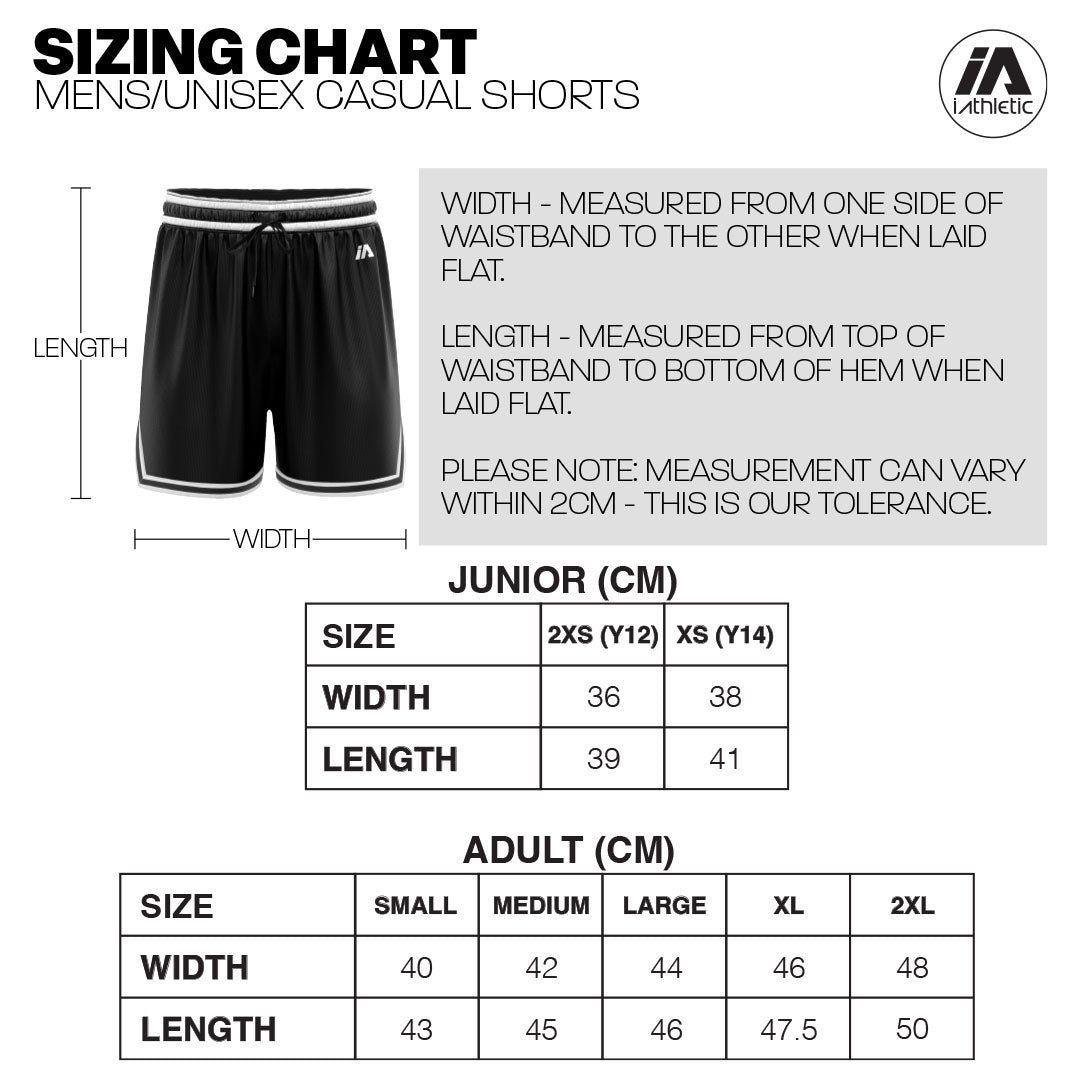 Waikato Country Casual Shorts - Black/White