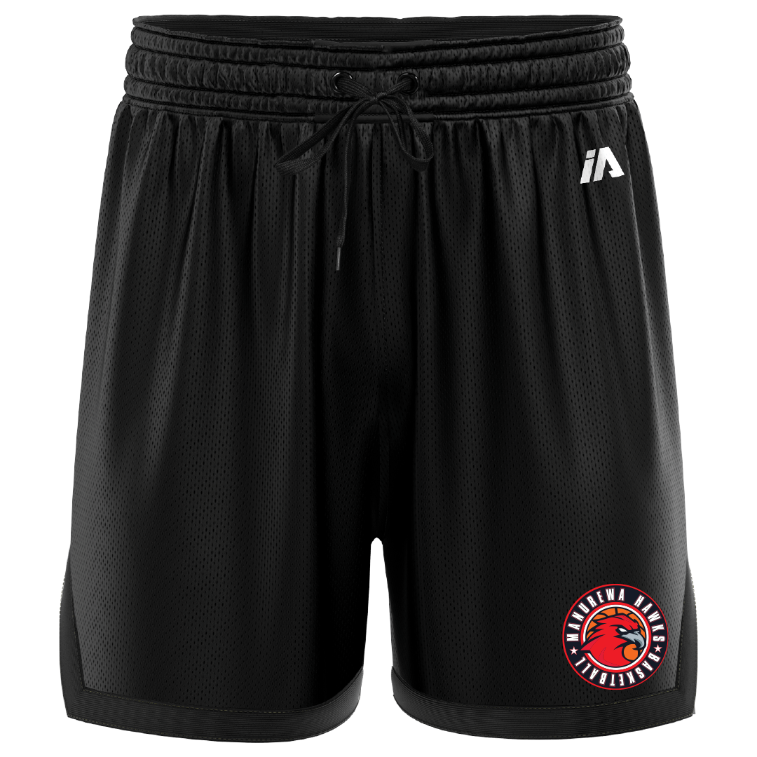 Manurewa Hawks Casual Shorts with Pockets - Black/Black