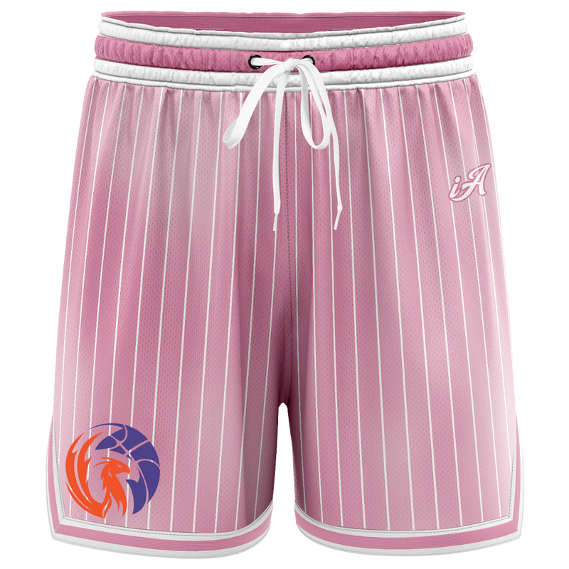 Sunshine Coast Phoenix Casual Shorts with Pockets - Faded Stripe Pink