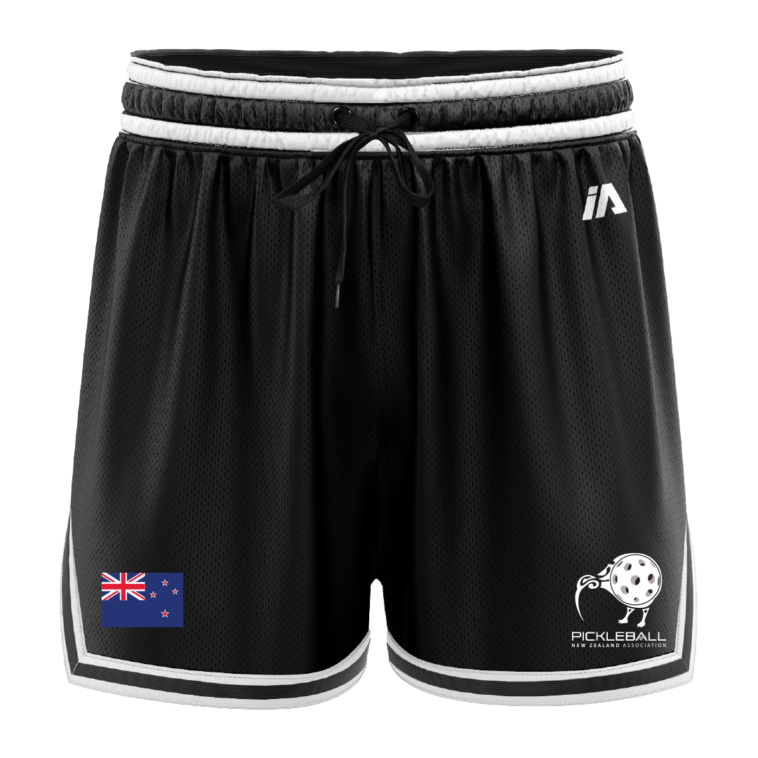 Pickleball NZ Casual Shorts - Black/White