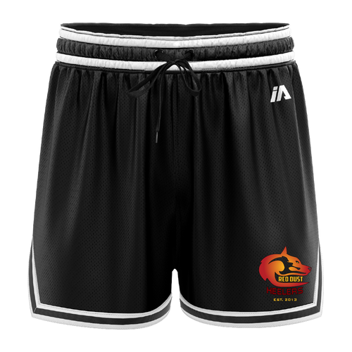 Red Dust Heelers Casual Shorts with Pockets - Black/White