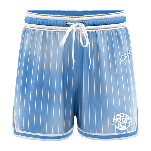 Hoops Fest 2025 Casual Shorts with Pockets - Faded Stripe Blue