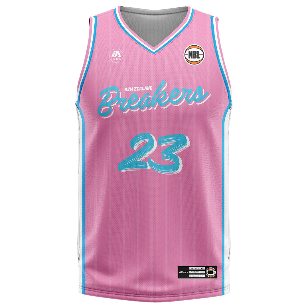 NZ Breakers NBL25 Fan Jersey - Pink