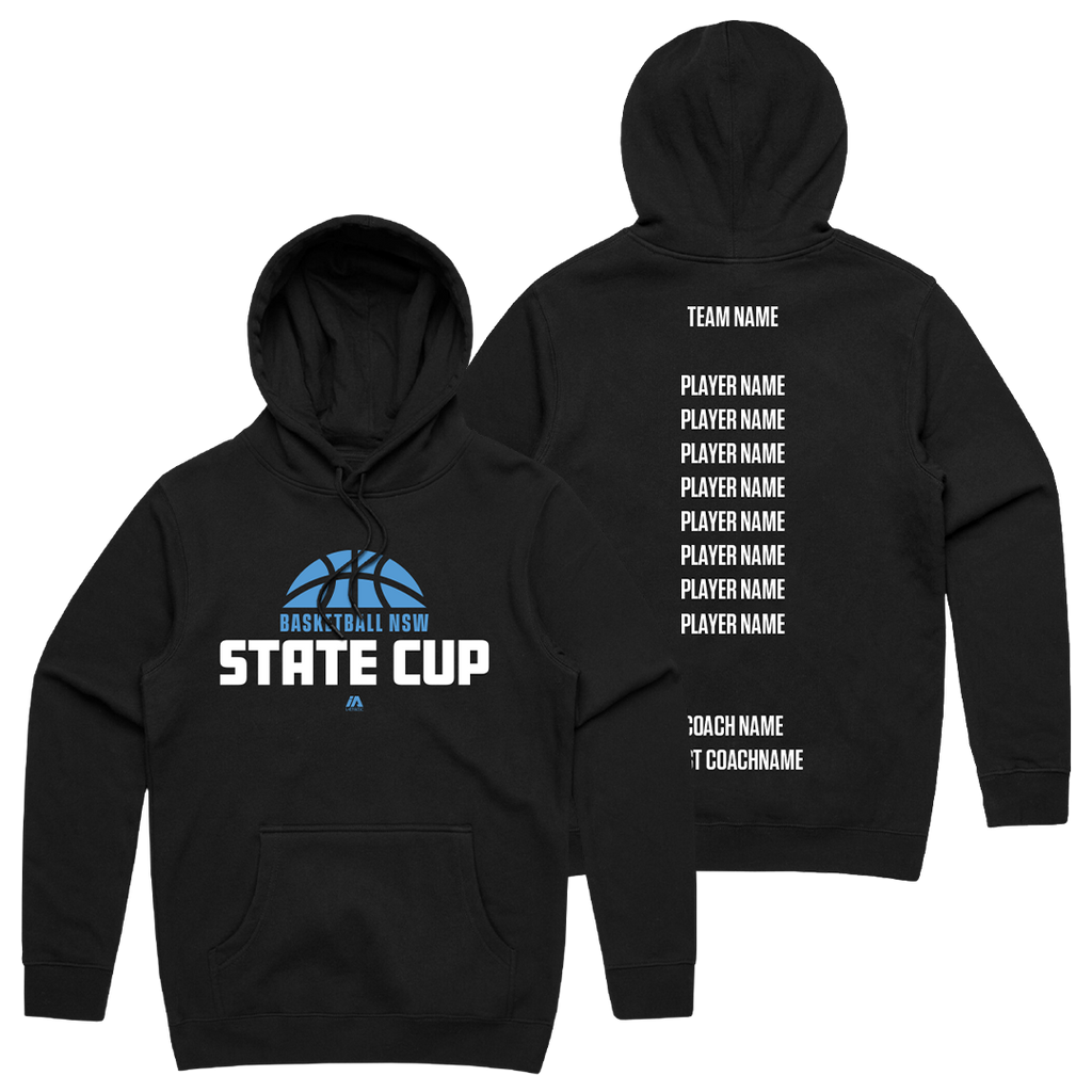 Basketball NSW 2025 State Cup Team List Cotton Hoodie