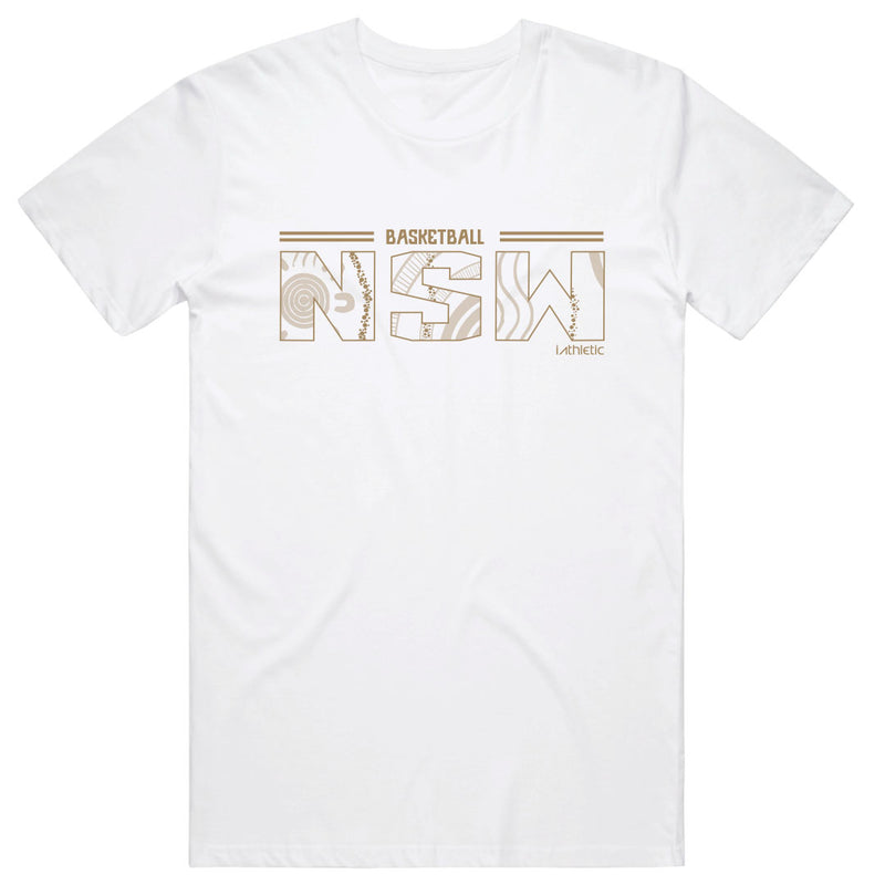 Basketball NSW Cotton Tee - Indigenous Print