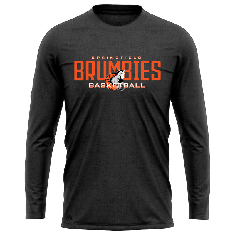 Springfield Brumbies Performance Long Sleeve Tee - Black Marle