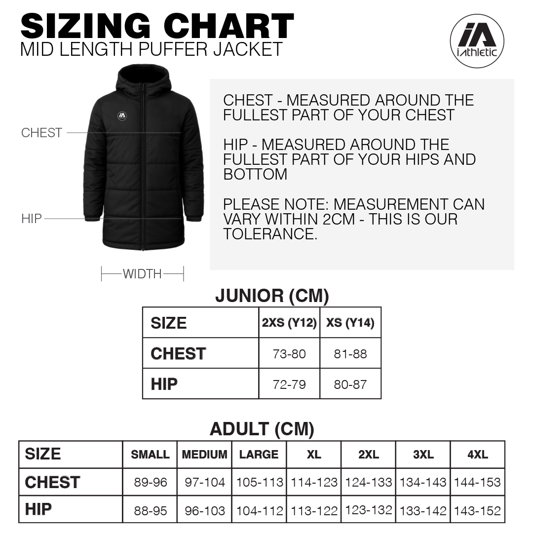 Albion Softball Mid Length Puffer Jacket - Black