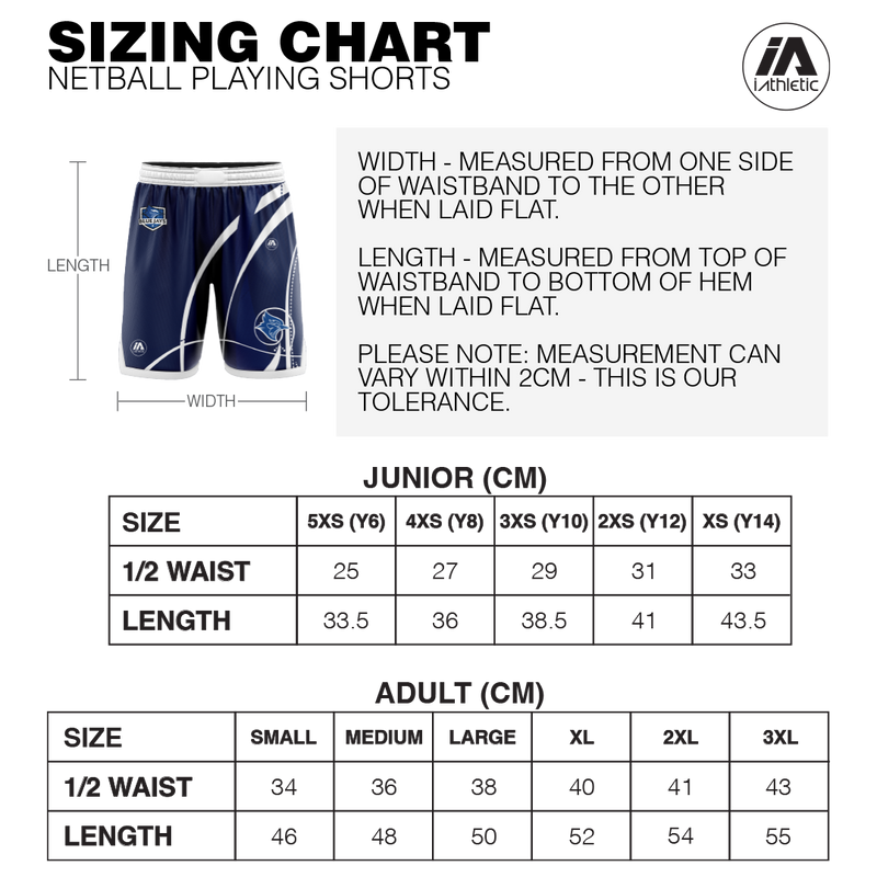 Blue Jays Netball Playing Shorts