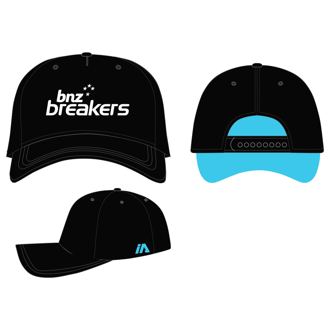 NZ Breakers NBL25 Cap - BLACKWHITEBLUE Logo