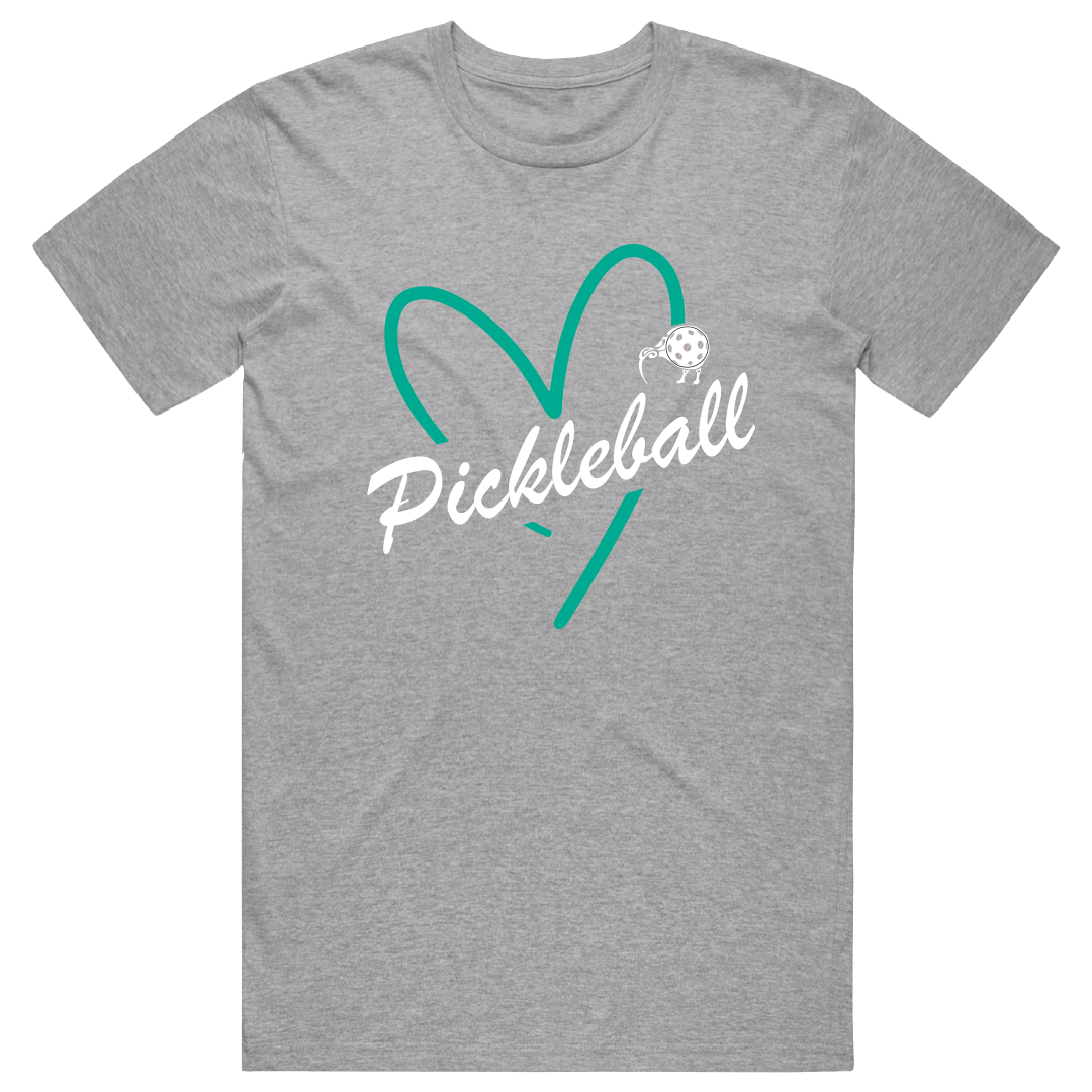 Pickleball NZ Cotton Tee - Heart Logo
