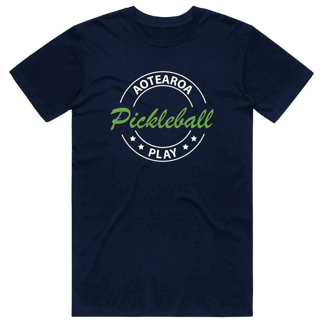 Pickleball NZ Cotton Tee - Badge Logo