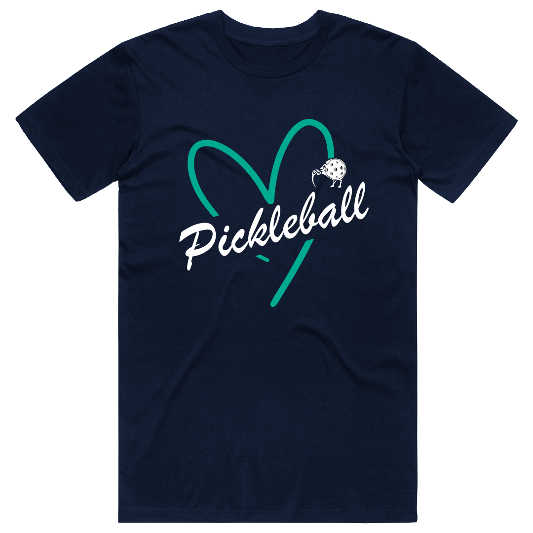 Pickleball NZ Cotton Tee - Heart Logo