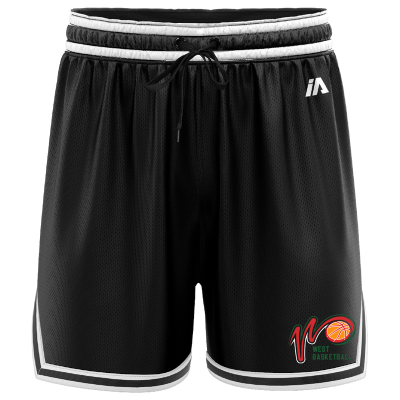 West Basketball "W" Logo Casual Shorts - Black/White