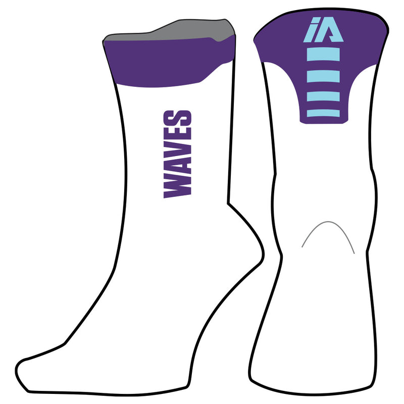 Central Coast Waves Elite Crew Socks - White