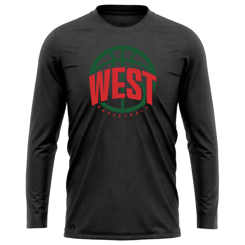 West Basketball "West" Logo Performance LS Tee