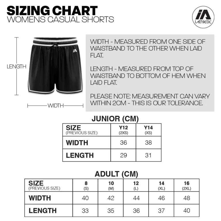 Waikato Country Casual Shorts - Black/White